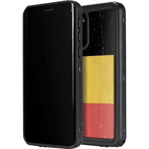 Belgium Flag Distressed Galaxy S20 Plus Waterproof Case